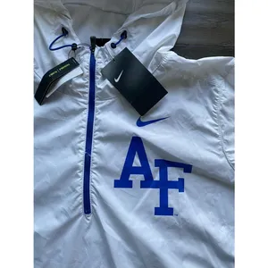 Nike Air Force White and Royal Blue Half-Zip Windbreaker Womens Sz Large thumbnail 2