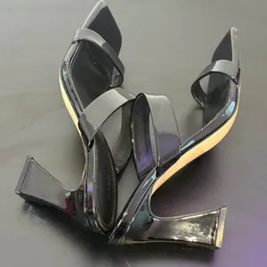 Marc Fisher Black Patent Square Toe Heeled‎ Slide Sandals Womens 8 M Zasha thumbnail 9