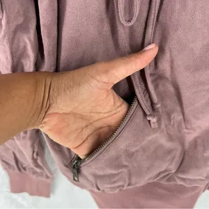 On The Road Mauve Pink Faux Suede Lace Up Zip Front‎ Bomber Jacket thumbnail 7