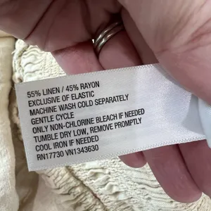 Universal Thread Women's XS Smocked Linen Maxi Jumpsuit Beige‎ Boho Lagenlook thumbnail 12
