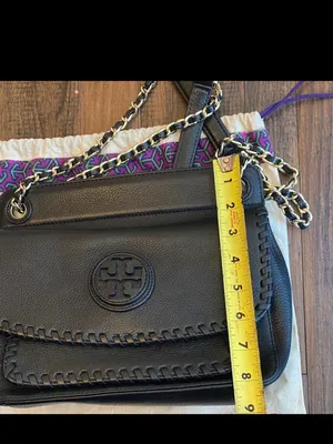 Tory Burch Marion Black Leather Shoulder Bag with Gold Chain thumbnail 4