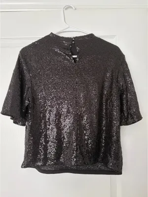 H&M Short Sleeve Sequin Top thumbnail 3