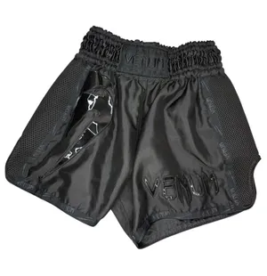 Venum Classic Muay Thai Shorts Black/Black Womens Sz Small New thumbnail 1