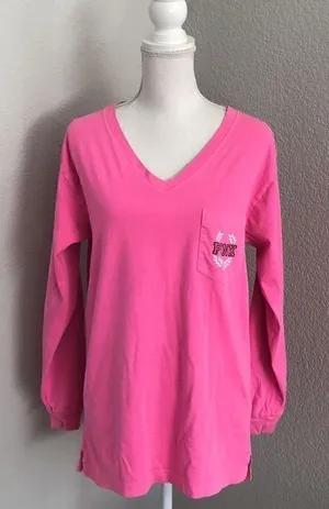 Pink by Victoria’s Secret long sleeve V-neck shirt thumbnail 1