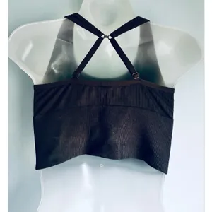 Victoria's Secret PINK Active Sports Bra Bralette Gray Longline Stretch L thumbnail 2