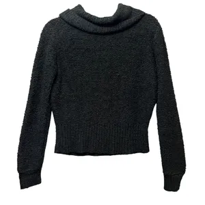 Vintage Tomboy Black Cowl Neck Sweater Textured Knit Pullover Medium‎ 80s 90s thumbnail 1
