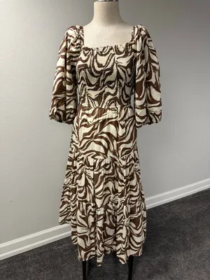 *NEW* Karlie Poplin Smocked Zebra Dress thumbnail 3