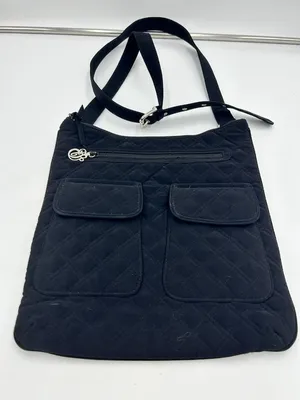 Vera Bradley Black Microfiber Hipster Large Adjustable Strap Crossbody Bag thumbnail 1