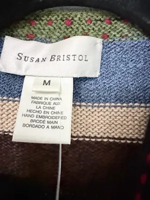 Susan Bristol argyle sweater cardigan wool blend preppy academia medium thumbnail 2