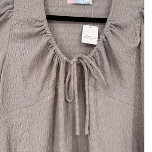 NWT Free People FP Beach Anderson‎ Mini Dress City Fog Taupe Long Sleeve Size XS thumbnail 8