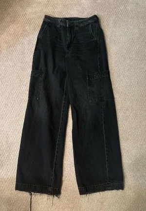 Black Cargo Jeans American Eagle thumbnail 1