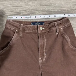 Hollister Ultra High-Rise Dad Jeans‎ Brown Cargo Contrast Stitch 3R W26 L31 thumbnail 8