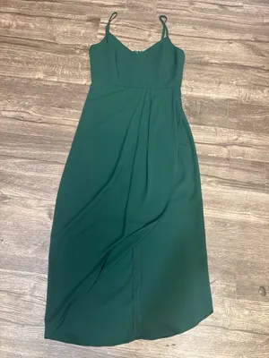 Lulu's Emerald Green Spaghetti-Strap Midi Dress with Front Slit thumbnail 3