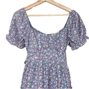 Altard State Dress Womens Size XS Blue Floral Babydoll‎ Tiered Peasant Cottage thumbnail 2