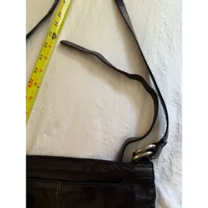 HOBO International Black Leather Crossbody Bag Multi Pocket Zip Organizer Purse thumbnail 11