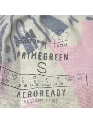 adidas+ Farm Rio Neon Multi Print Athletic Shorts. Black, Pink, Peach & Green thumbnail 6