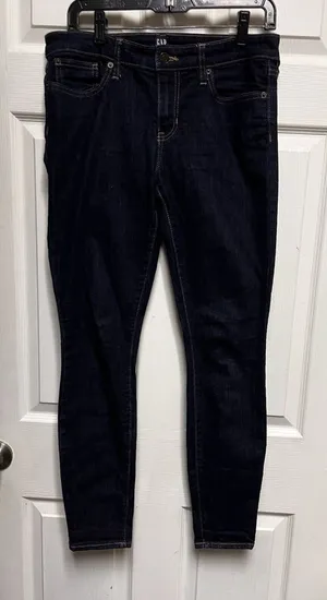 Gap Size 28 Legging Jeans‎ Skinny Jegging Stretch Dark Wash Tiny Hole thumbnail 1