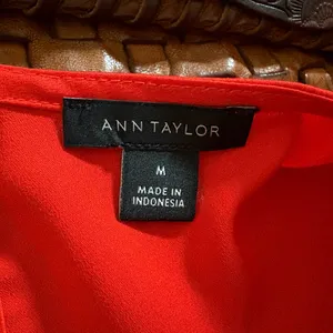 ANN TAYLOR Tomato Orange Red Asymmetrical Top thumbnail 4