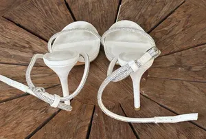 Forever 21 suede white and silver strappy heel thumbnail 3