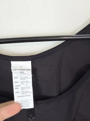 NWT Cupshe Black Zip-Up Shapewear Bralette - Size: Large thumbnail 3