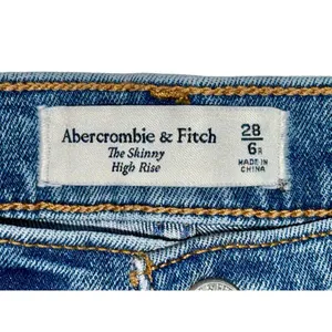 Abercrombie & Fitch Skinny High Rise Blue Denim Medium Wash Jeans Womens Sz 28 6 thumbnail 3
