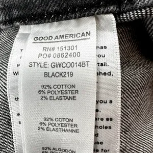 Good American Good Waist Skinny Jeans Crossover Pocket Denim Stretch Black 14/32 thumbnail 4