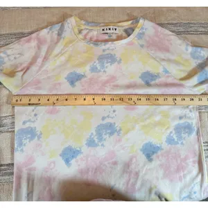 KIKIT Women Pastel Tie Dye Long Sleeve Top Size Large Pink Blue Yellow thumbnail 4