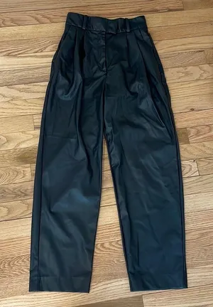 Hennes & Mauritz Pinch, High Waisted Straight Leg Leather Pants thumbnail 1