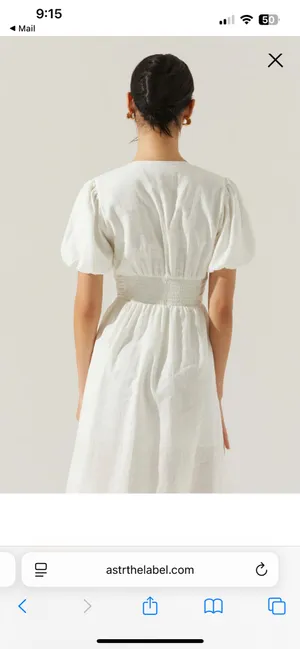 ASTR the Label White Midi Linen Dress thumbnail 4