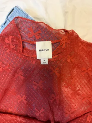 Maeve Lace sheer Long sleeve Top thumbnail 2