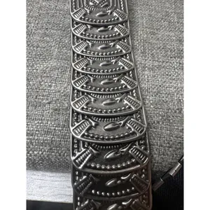 Western Style Black Belt w/ Silver Studded Details & Embossed Hardware Women S/M thumbnail 6