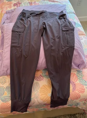 All in Motion Pants Jogger Cargo Cozy Pockets Muted Purple L thumbnail 1