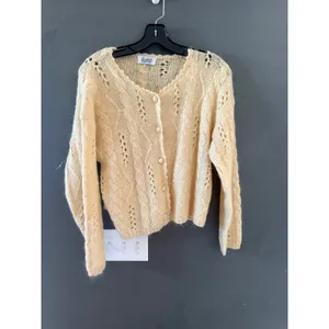 Sostanza Vintage Cream Pointelle Cable Knit Button Cardigan Sweater Cottage‎ thumbnail 2