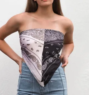 NWT Two Tone Paisley Scarf / Scarf Top thumbnail 1