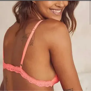 We Are HAH Chi‎ Bralette Fried Salmon Pink Floral Lace Sheer Adjustable XS NEW thumbnail 3