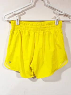 Lululemon Hotty Hot HR Short 4” Lined Size 4 Sonic Yellow thumbnail 4