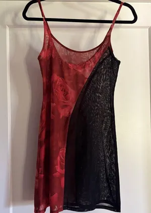 Meshki Red and Black Floral Dress thumbnail 3