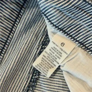 American Eagle Hickory Stripe Jeans Distressed Workwear Railroad Americana Y2K thumbnail 4