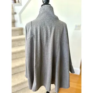 UGG Pichot Grey Fleece Lined Poncho Sweater thumbnail 5