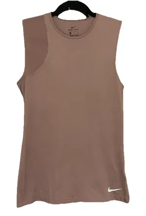 Nike Dri-FIT Women Tank Top Sz Medium Mauve Sleeveless Mesh Athletic Sports Run thumbnail 1