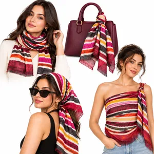 Ritual 100% Wool Multicolor Striped Oversized Scarf Wrap Shawl Boho NWT Multiple thumbnail 2