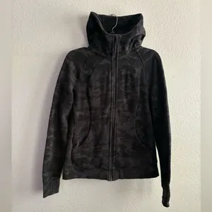 Lululemon Women's Scuba Hoodie Light Cotton Fleece Incognito Camo Gray 12 thumbnail 7