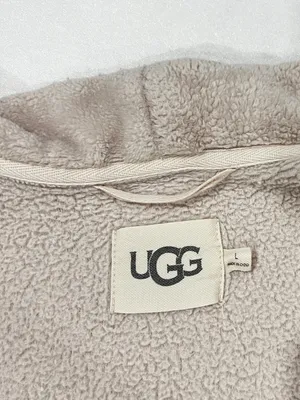 UGG Marlow Robe Moonbeam Oatmeal Size Large Long Length Plush Fleece Comfy thumbnail 13