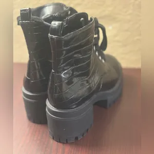 Forever 21 Black Combat Moto Boots thumbnail 5