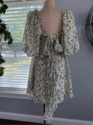 Worth Collective Melody Mini Dress in Ivory Vintage Tea Size Medium thumbnail 6