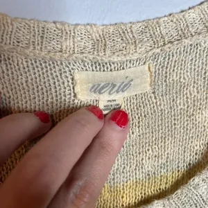 Aerie light loose knit striped sweater thumbnail 2