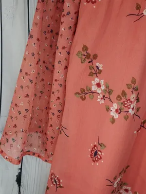 Abercrombie & Fitch Coral Floral Mixed Print Boho Festival Mini Babydoll Dress thumbnail 9