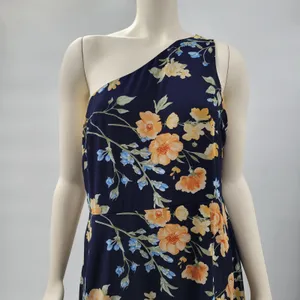 Lulus Elegant Admiration Maxi One Shoulder Dress XL Navy Floral Wedding Guest thumbnail 9