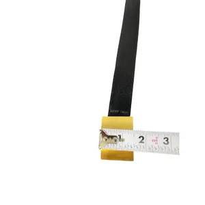 Jaeger Italy Black Silk Blend Leather Belt Size 30 Gold Tone Buckle Women’s thumbnail 10