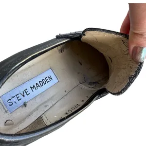 Y2K vintage Steve Madden chunky leather block heel loafers thumbnail 5